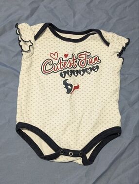 4/$20 EUC Cutest Fan Texans Baby One-Piece *C12
